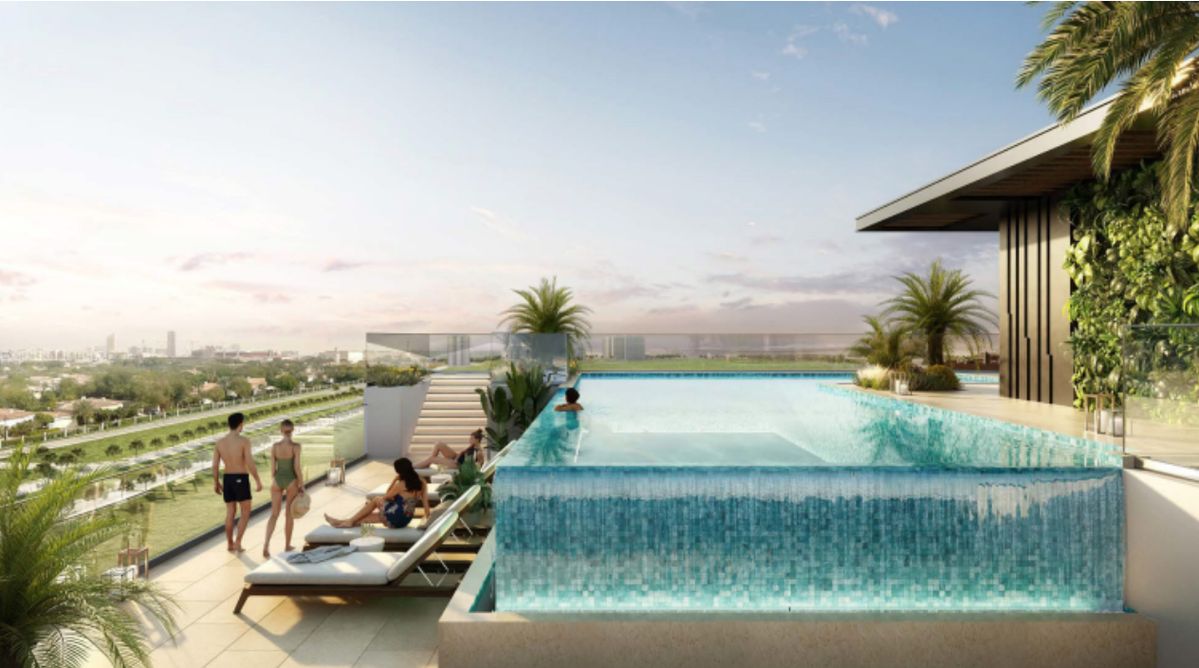 Abstract calm water gradient suggesting a refined poolside mood